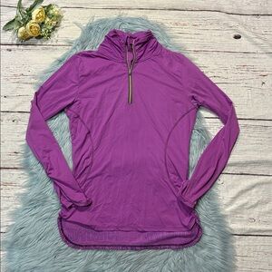 Title Nine Purple Paradigm Quarter Zip Long Sleeve Pullover Nylon Top